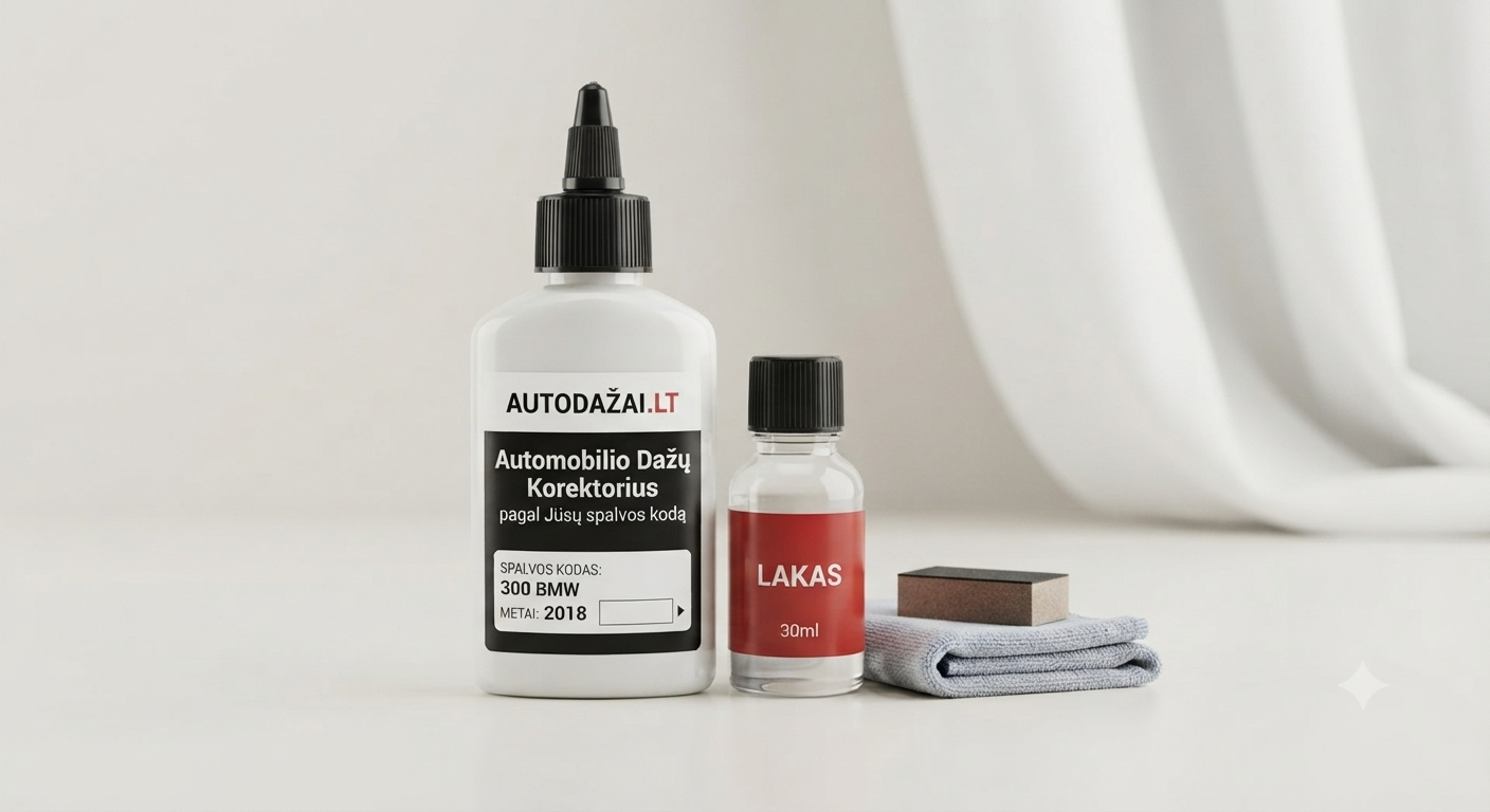 Automobilio dažų korektorius pagal spalvos kodą.