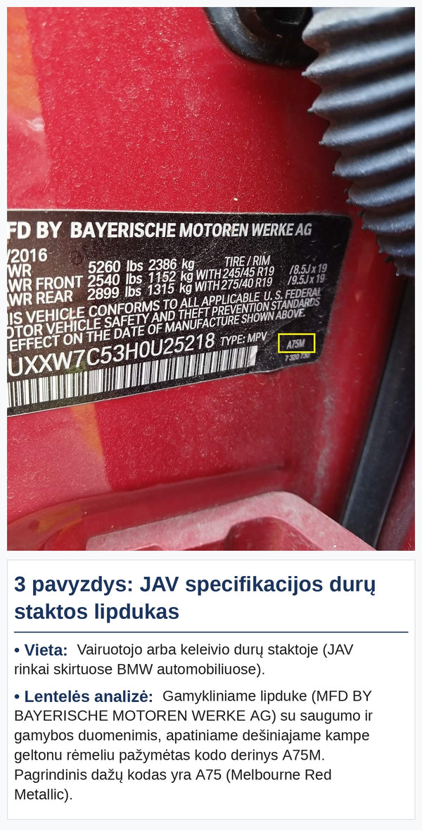 bmw – dažų kodo lentelės pavyzdys 2